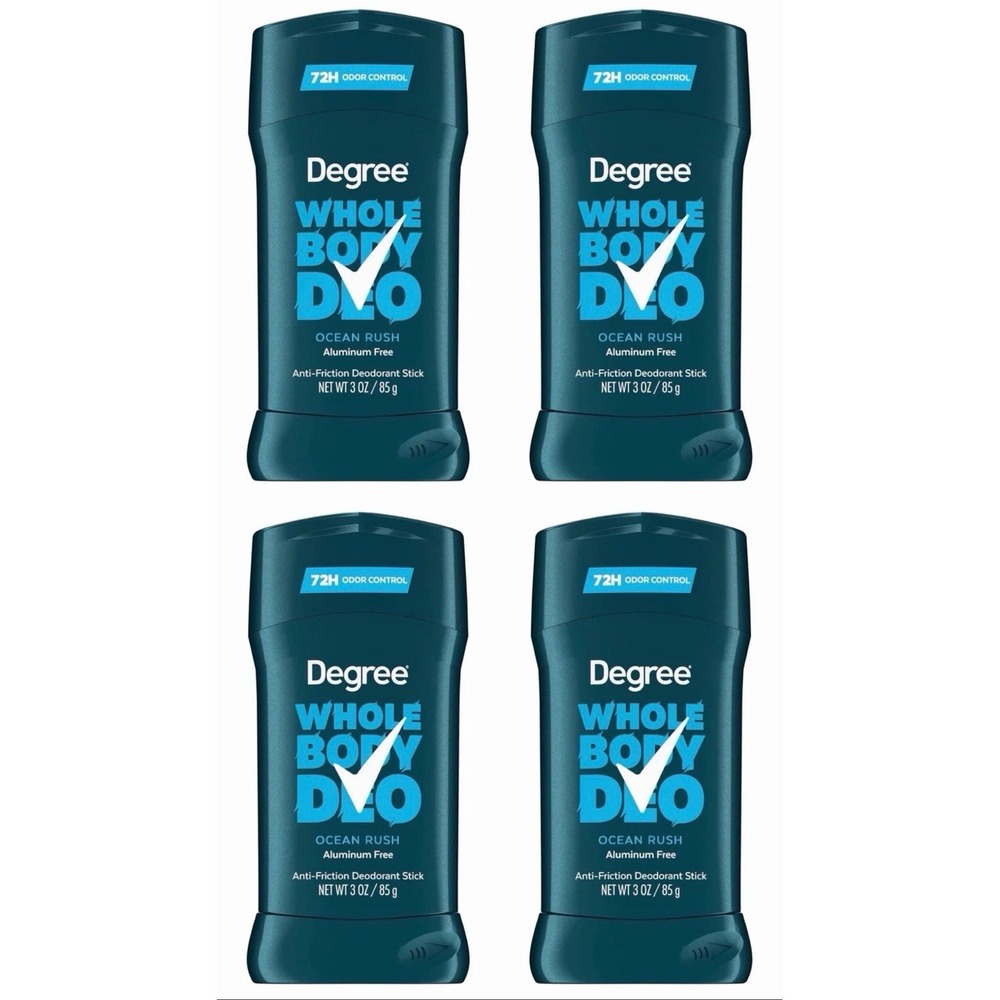 4 Pack Degree Whole Body Deo Ocean Rush Aluminum Free Deodorant Stick 3oz 85g